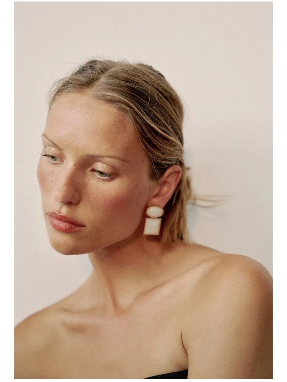 Zara Cream Statement Drop Earrings